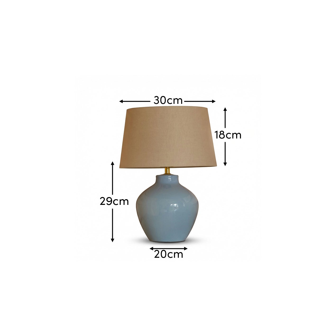Launton 27cm Ceramic Lamp Base - Cornflower Blue