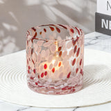Lazio 10cm Glass Candle Holder - Paprika & Blush Pink Confetti - Laura James 
