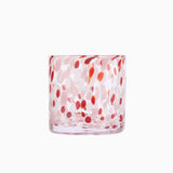 Lazio 10cm Glass Candle Holder - Paprika & Blush Pink Confetti - Laura James