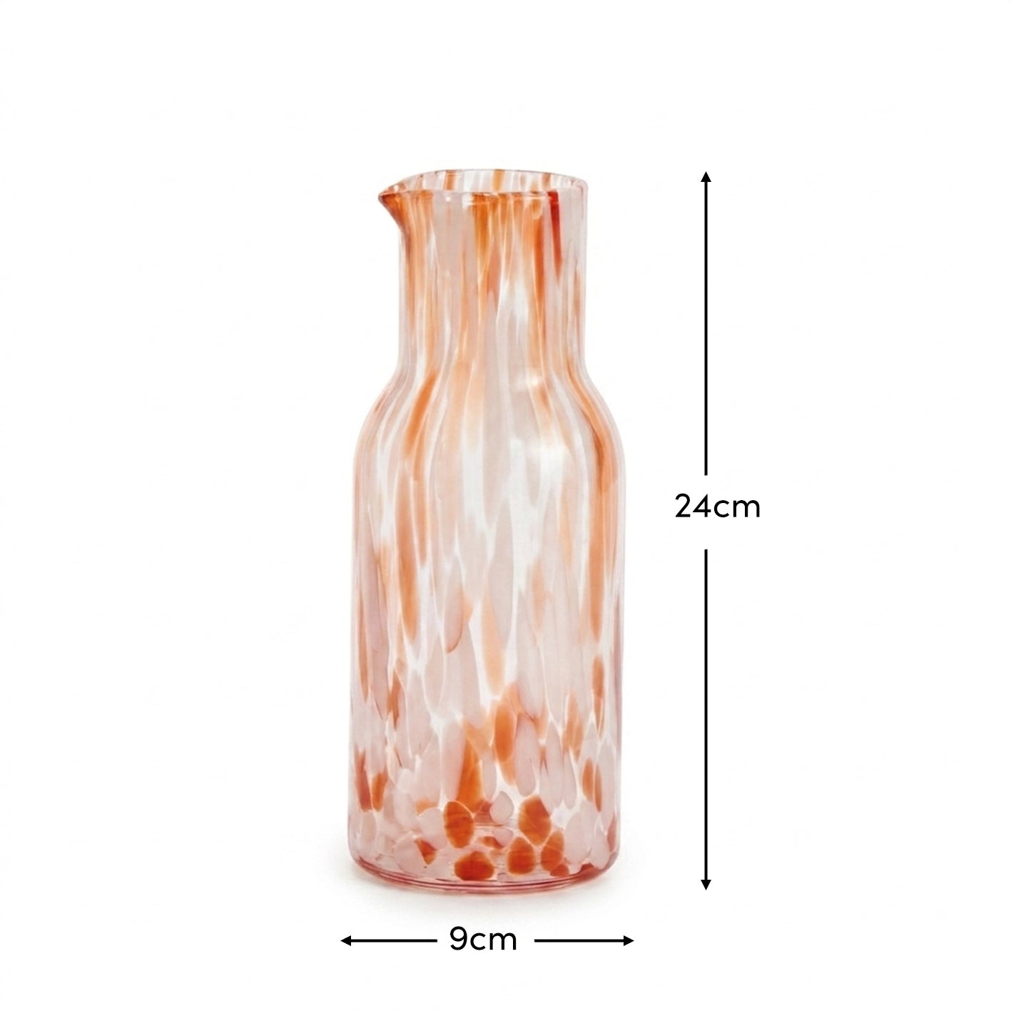 Lazio 24cm Carafe Glass Jug - Blush Pink Confetti - Laura James