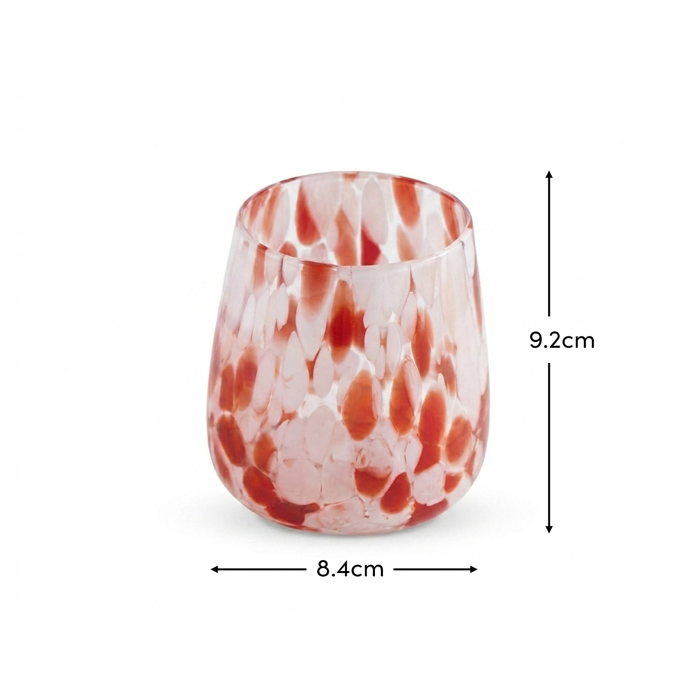 Lazio 9cm Glass Tumbler - Set of 6 - Blush Pink Confetti - Laura James