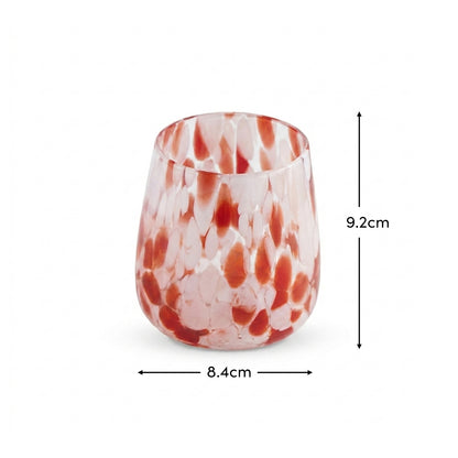 Lazio 9cm Glass Tumbler - Set of 6 - Blush Pink Confetti - Laura James