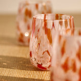 Lazio 9cm Glass Tumbler Set of 6 - Blush Pink Confetti - Laura James