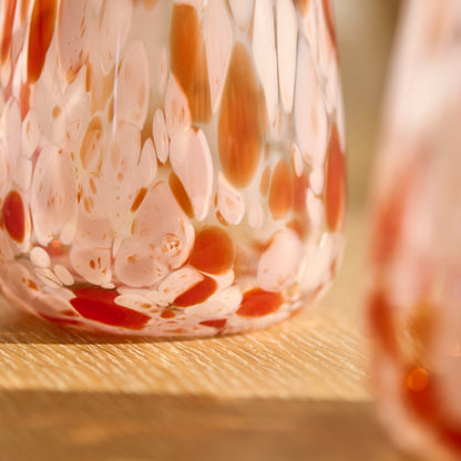 Lazio 9cm Glass Tumbler Set of 6 - Blush Pink Confetti - Laura James
