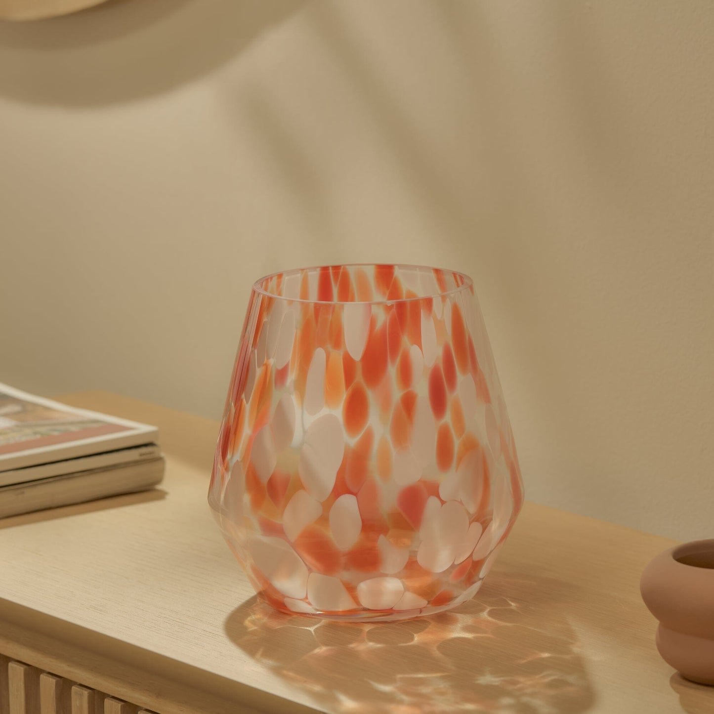Lazio 17cm Glass Vase - Paprika Confetti - Laura James 