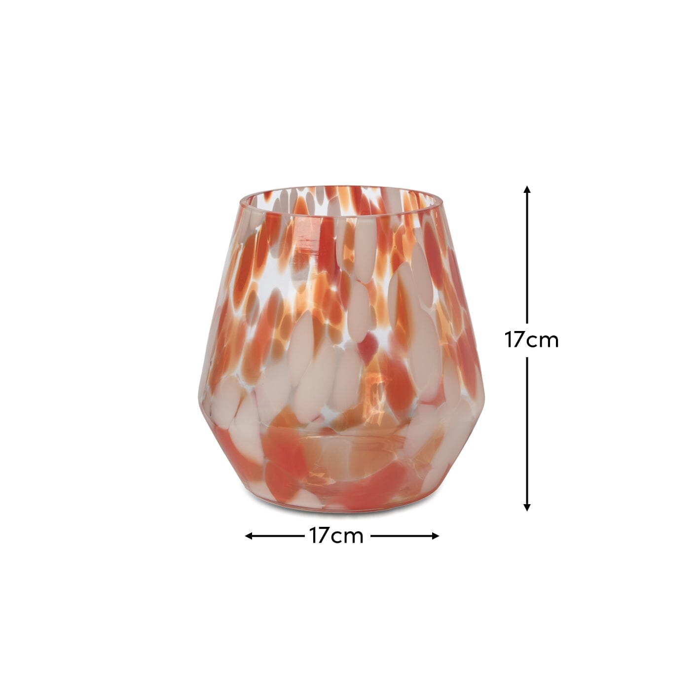 Lazio 17cm Glass Vase - Paprika Confetti DIMS - Laura James