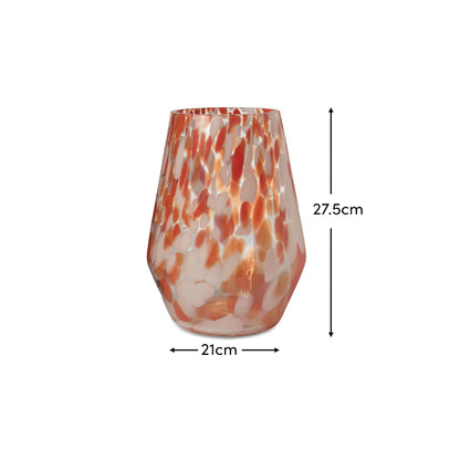 Lazio 28cm Glass Vase - Paprika Confetti DIMS - Laura James