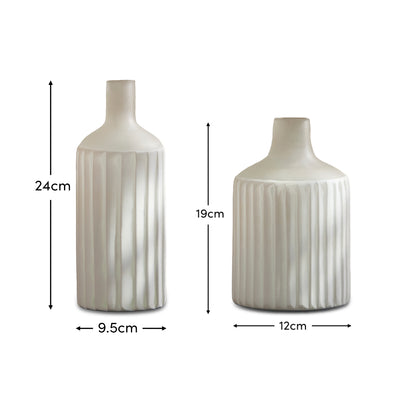 Levanto Glass Vase - Set of 2 - White