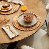 Levi Mango wood Dining Set - 4 Seater - Cleo Boucle Dining Chairs with Black Legs - Laura James