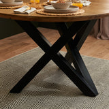 Levi Mango wood Dining Set - 4 Seater - Cleo Boucle Dining Chairs with Black Legs - Laura James