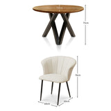 Levi Mangowood 4 Seater with Cleo Boucle Dining Chairs Black Legs - Laura James