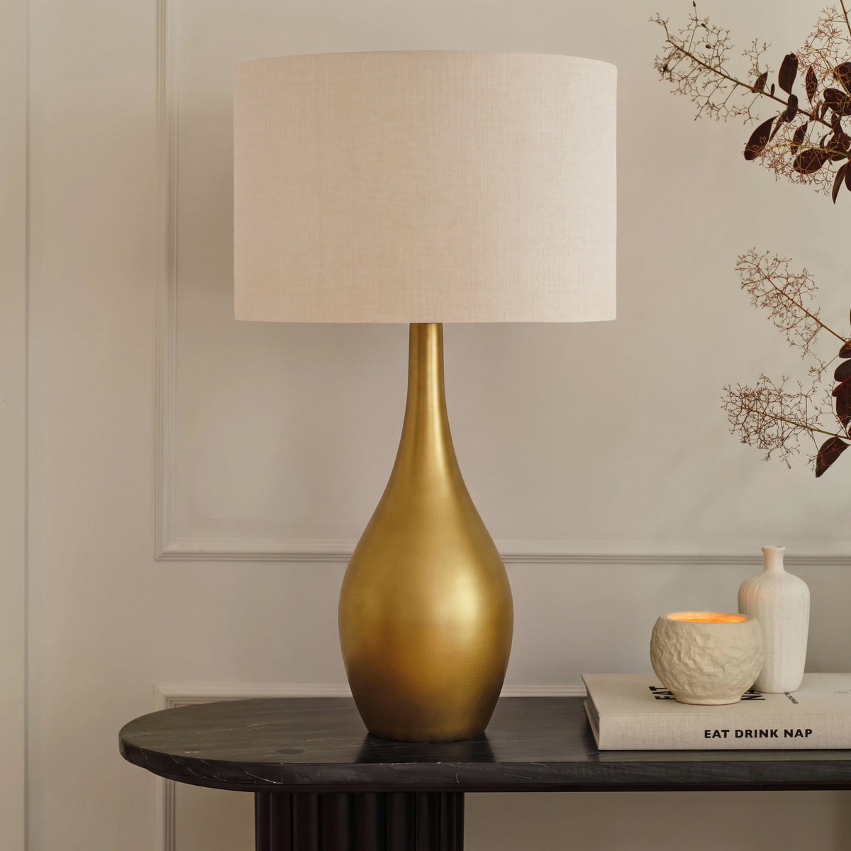 Linford 47cm Table Lamp Base - Heirloom Brass - Laura James 