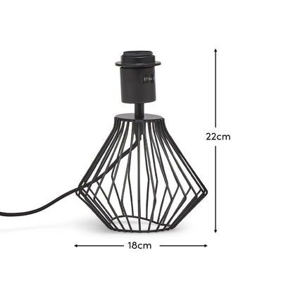 Litton 22cm Metal Table Lamp Base - Black