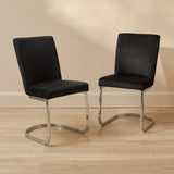Lola Black Dining Chairs - Set of 2 - Chrome Legs - Laura James 
