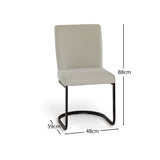 Lola Dining Chairs - Set Of 2 - Beige Boucle with Black Legs - Laura James