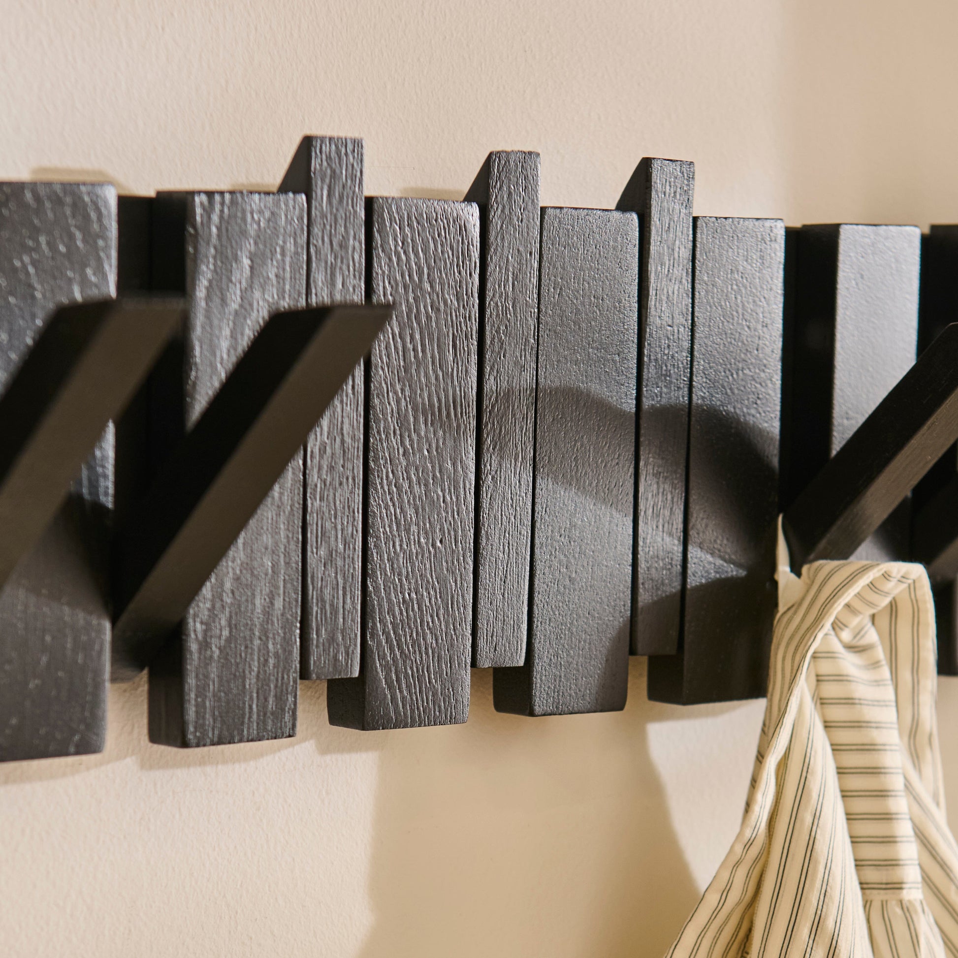 Lowell Black Oak Folding Coat Rack - Laura James