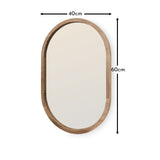 Lowesby 60x40cm Wooden Mirror - Natural - Laura James 