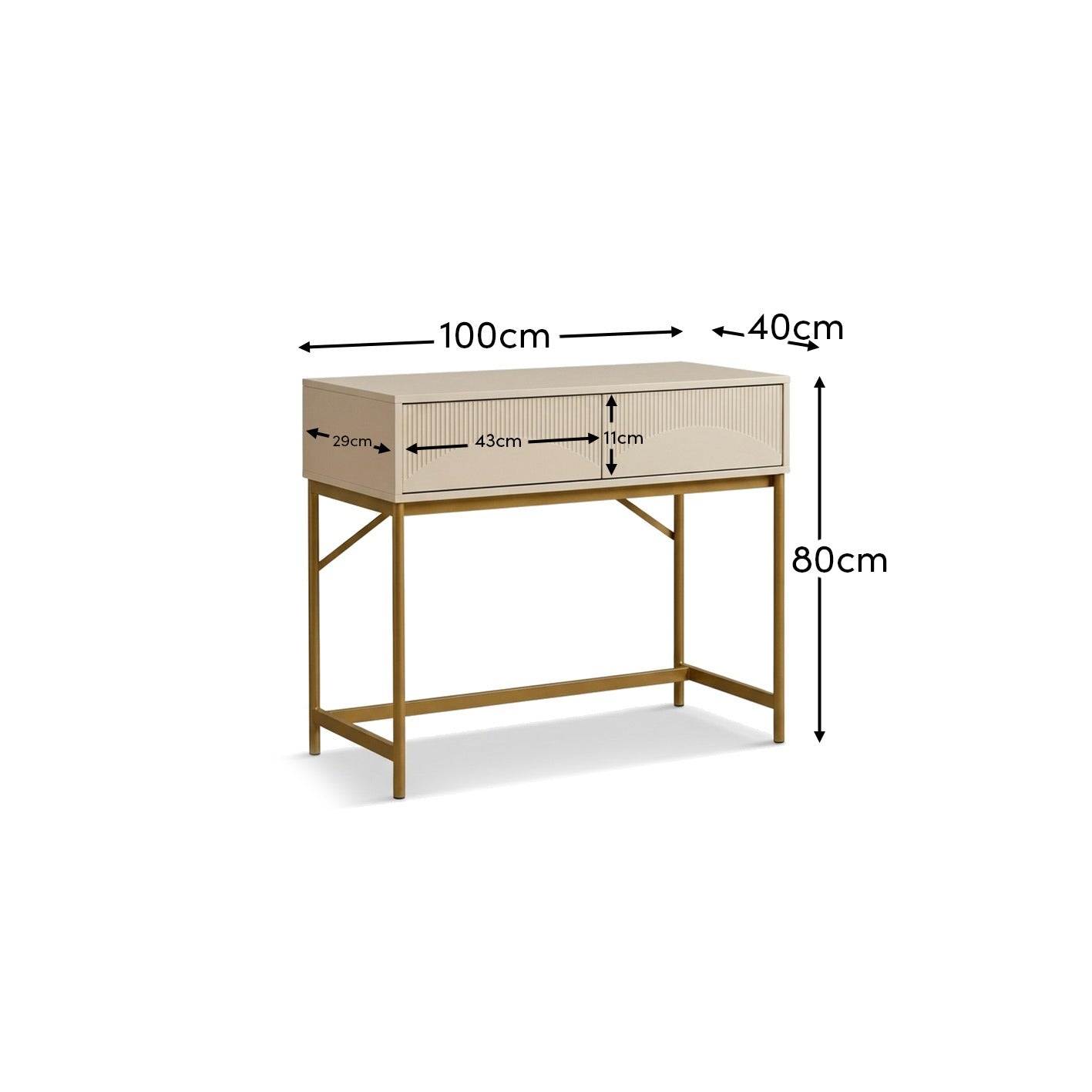 Luella 100cm Dressing Table - Driftwood - Laura James