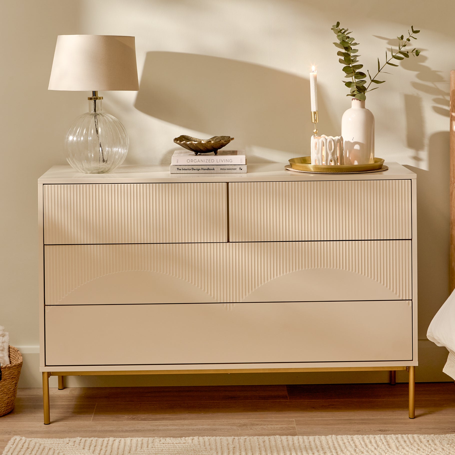 Luella 120cm 4 Chest of Drawers - Driftwood - Laura James
