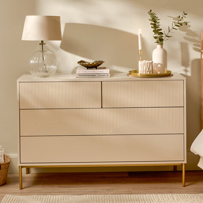 Luella 120cm 4 Chest of Drawers - Driftwood - Laura James