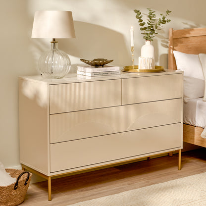 Luella 120cm 4 Chest of Drawers - Driftwood - Laura James