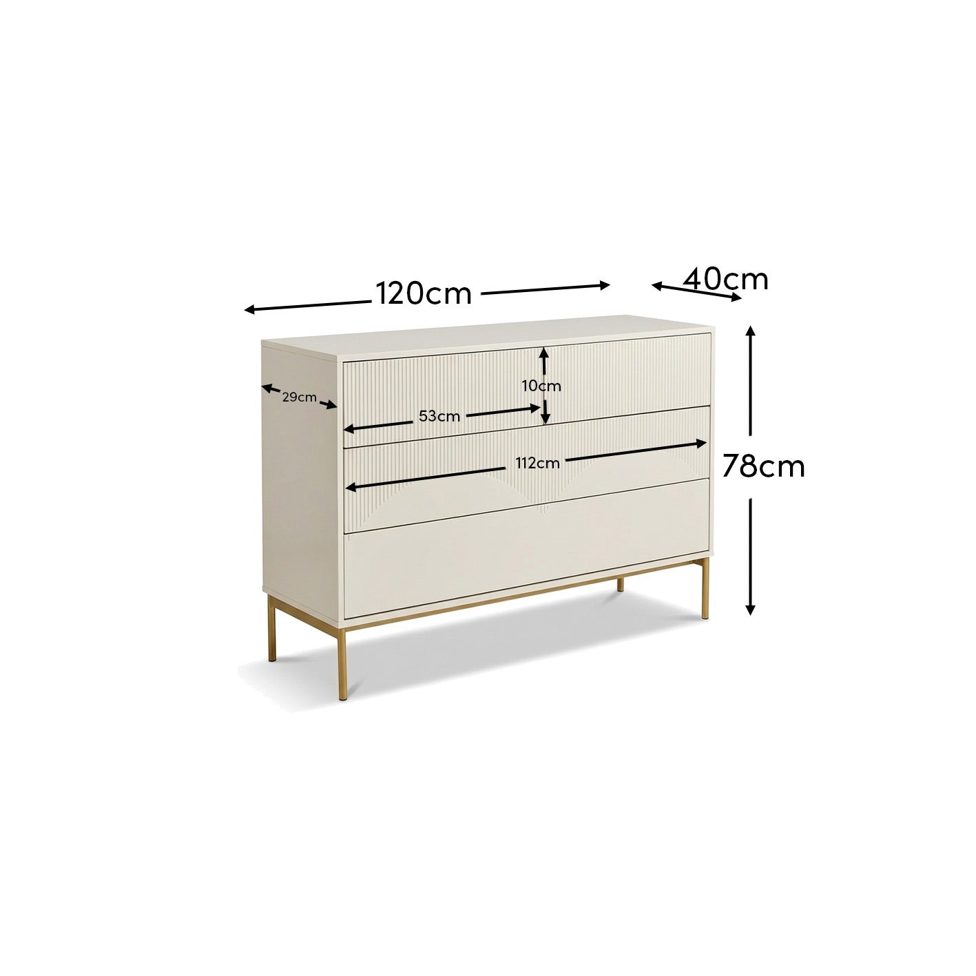 Luella 120cm 4 Chest of Drawers - Driftwood - Laura James