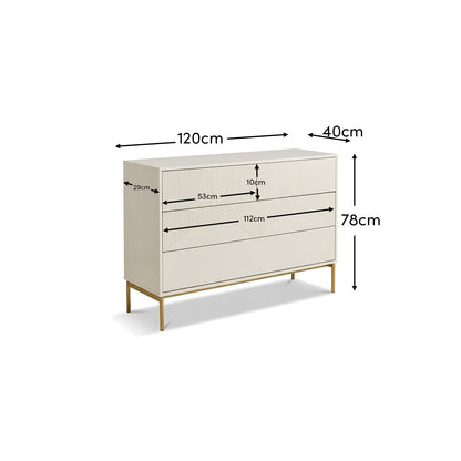 Luella 120cm 4 Chest of Drawers - Driftwood - Laura James