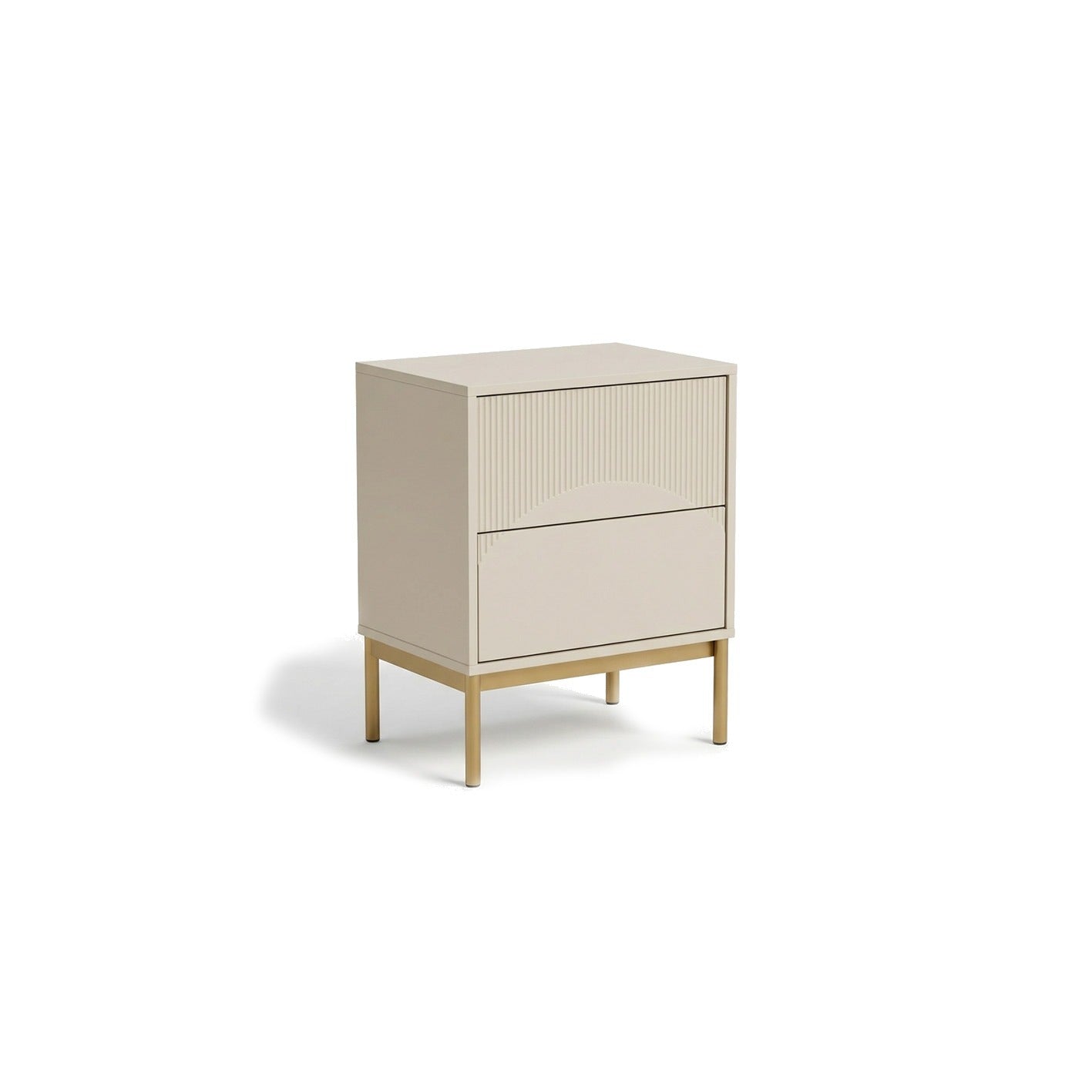 Luella 50cm 2 Drawer Bedside Table - Taupe - Laura James
