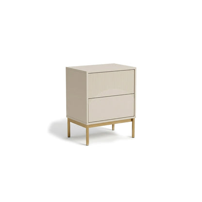 Luella 50cm 2 Drawer Bedside Table - Taupe - Laura James