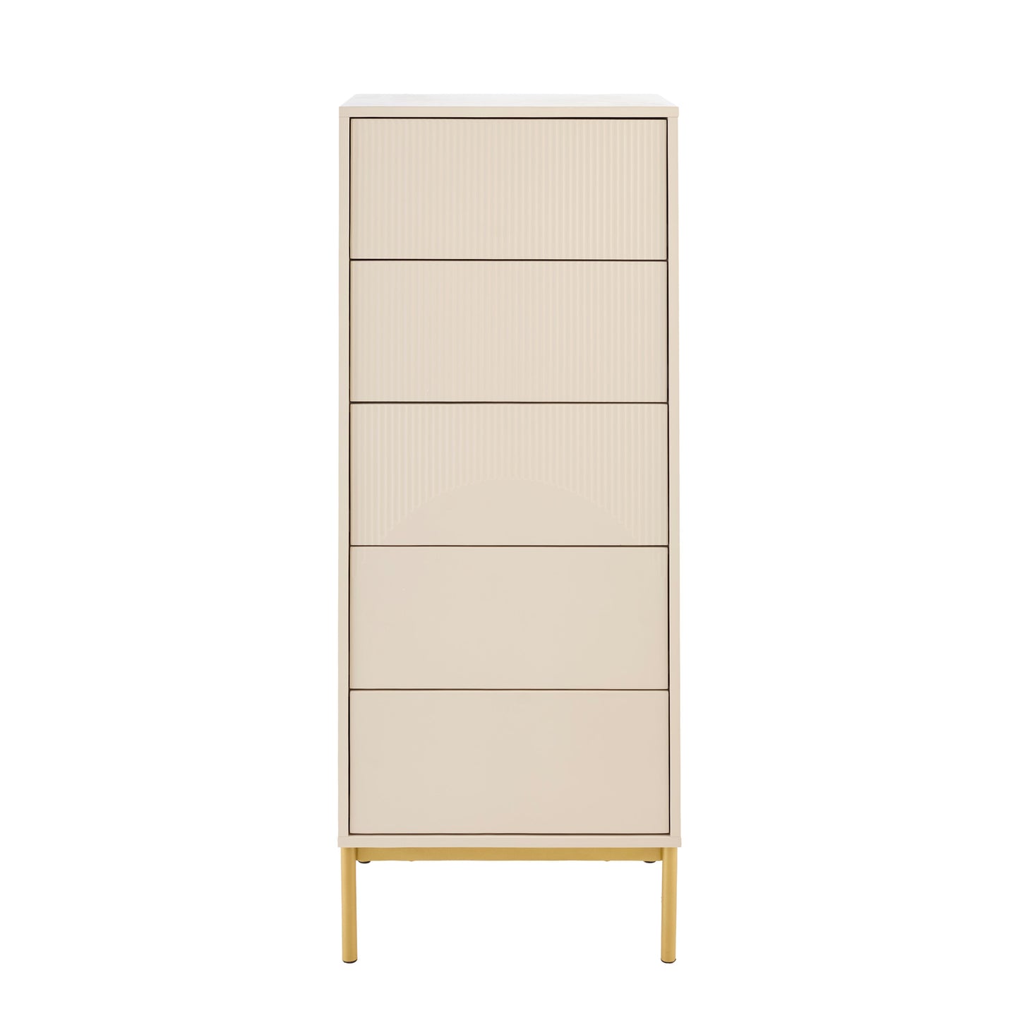 Luella 80cm 5 Drawer Tallboy - Driftwood - Laura James