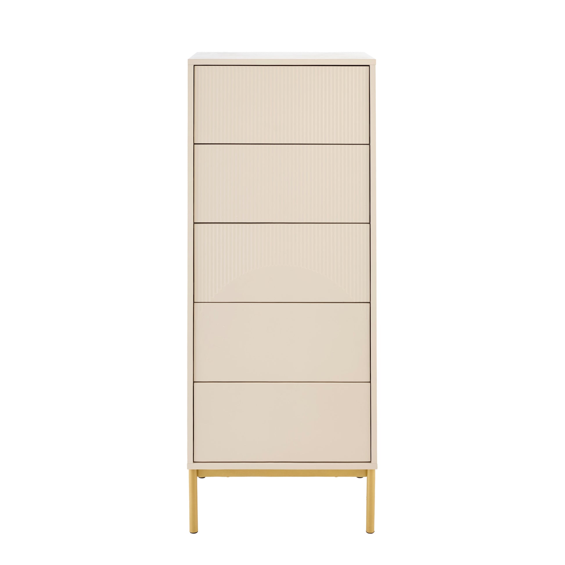 Luella 80cm 5 Drawer Tallboy - Driftwood - Laura James