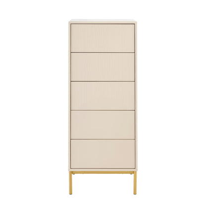 Luella 80cm 5 Drawer Tallboy - Driftwood - Laura James