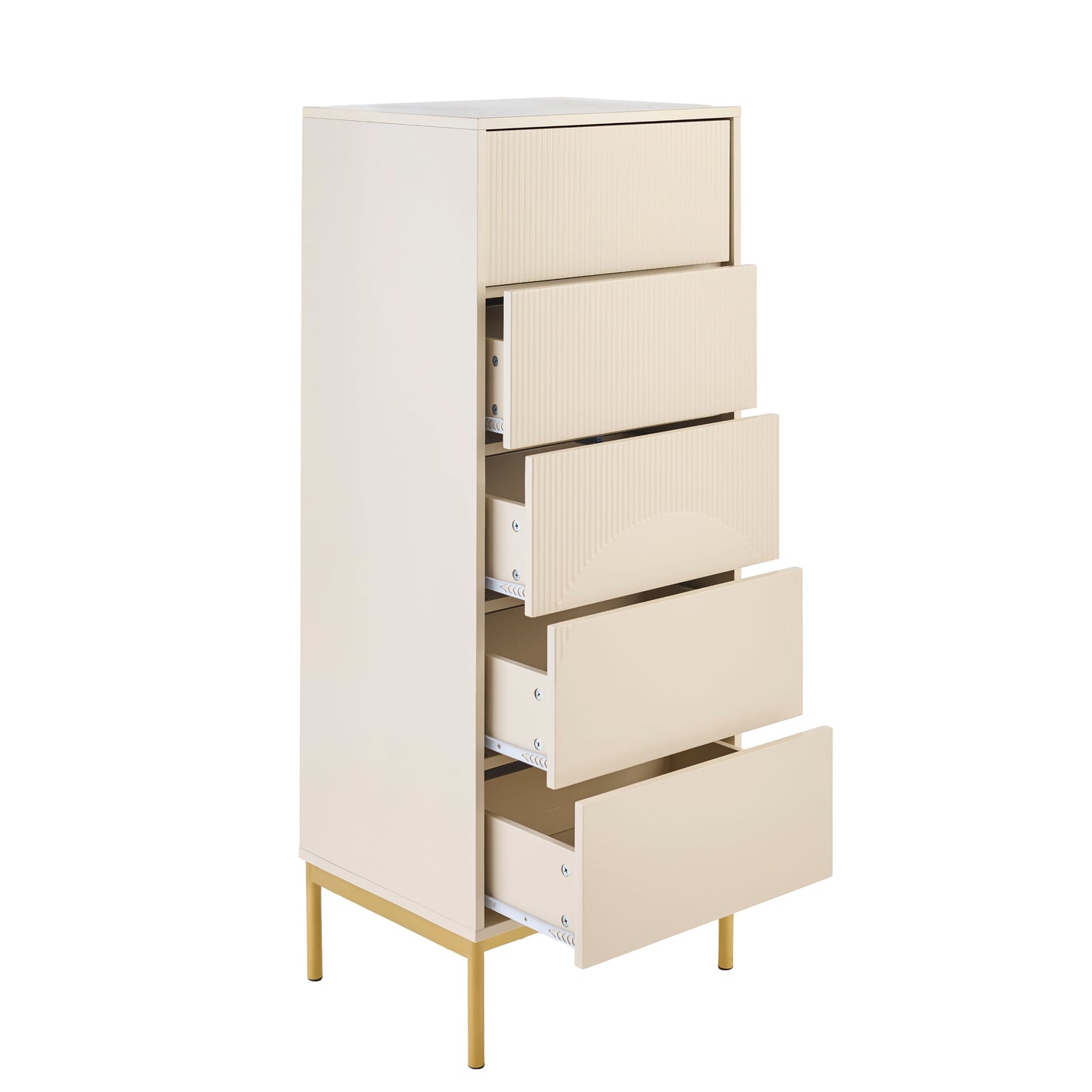 Luella 80cm 5 Drawer Tallboy - Driftwood - Laura James
