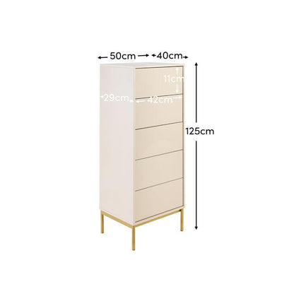 Luella 80cm 5 Drawer Tallboy - Driftwood - Laura James