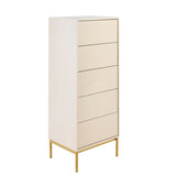 Luella 80cm 5 Drawer Tallboy - Driftwood - Laura James