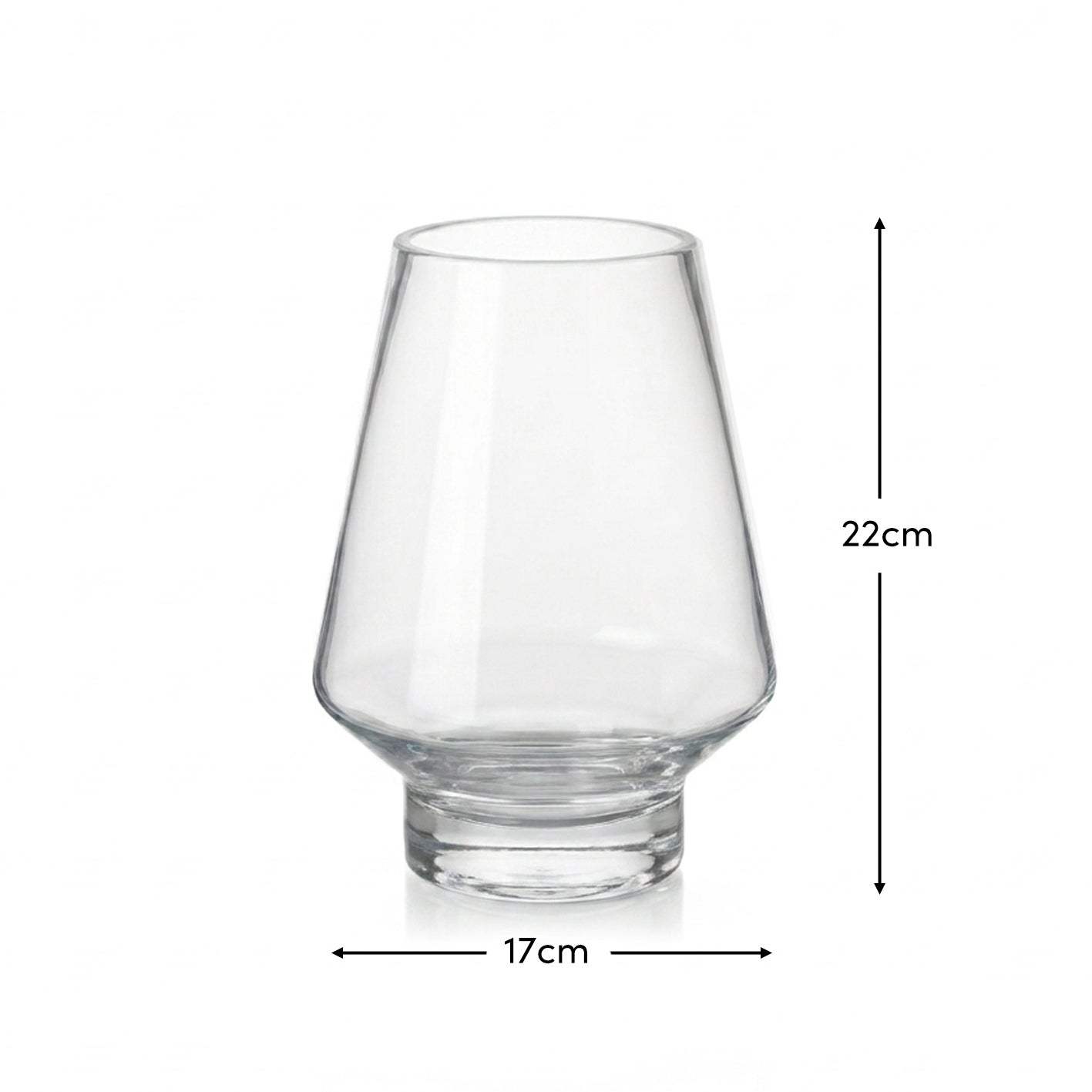 Lugano 22cm Glass Hurricane Vase - Clear - Laura James