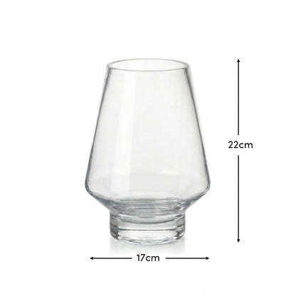 Lugano 22cm Glass Hurricane Vase - Clear - Laura James