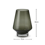 Lugano 22cm Glass Hurricane Vase - Smoke Grey - Laura James