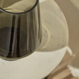 Lugano 22cm Glass Hurricane Vase - Smoke Grey - Laura James