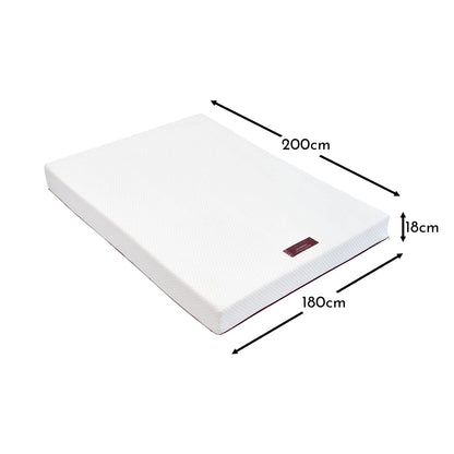 Luna Memory Foam Super King Mattress - Burgundy Red Zip - Laura James 