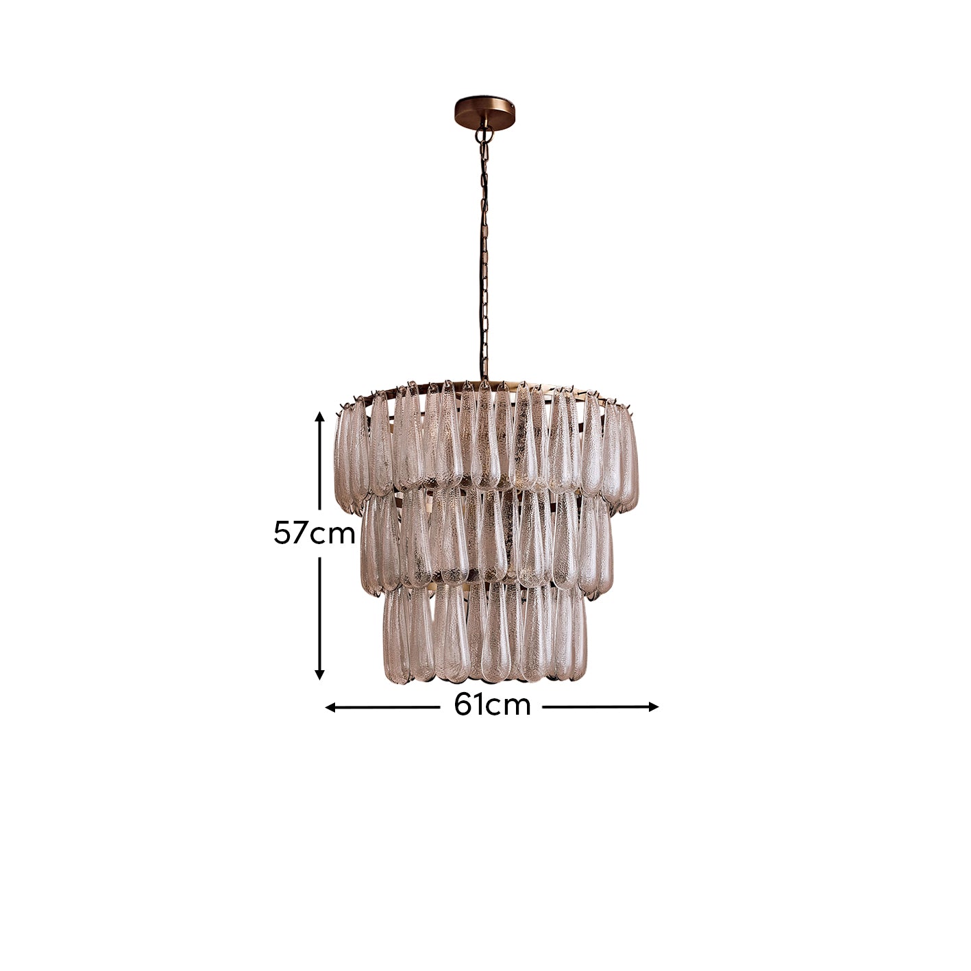 Lussington 89cm Glass Chandelier - Gold - Laura James 