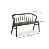 Mabel 3 Seater Bench - Black Oak - Laura James 