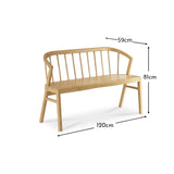 Mabel 3 Seater Bench - Pale Oak - Laura James 