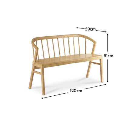 Mabel 3 Seater Bench - Pale Oak - Laura James 