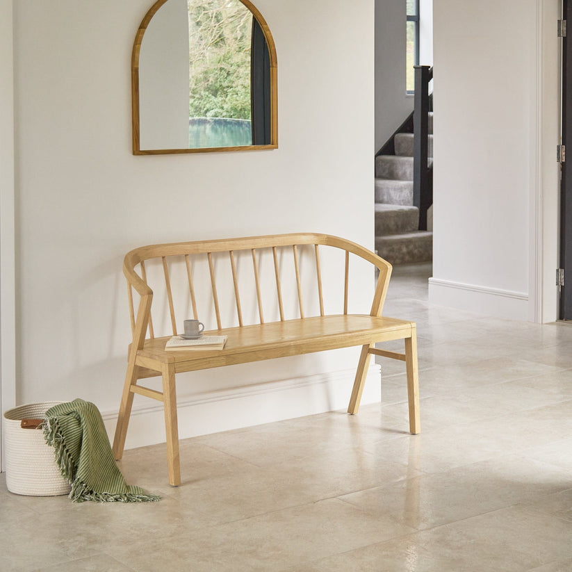 Ingham 70x70cm Wooden Arch Mirror - Natural - Laura James
