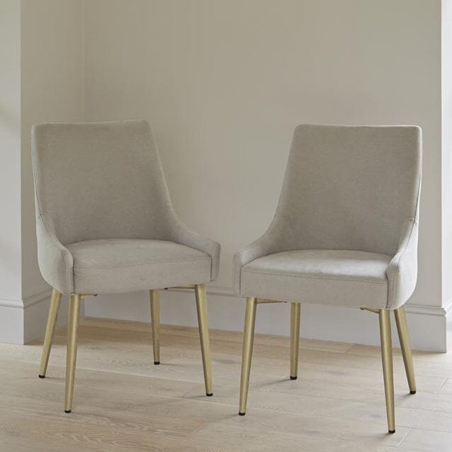 Maeve Beige Dining Chairs with Gold Legs - Set Of 2 - Laura James