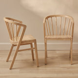 Mabel Pale Oak Wooden Spindle Dining Chairs - Set of 2 - Laura James 