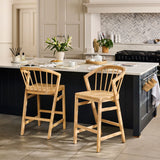 Mabel Bar Stool - Set of 2 - Whitewash Oak - Laura James 