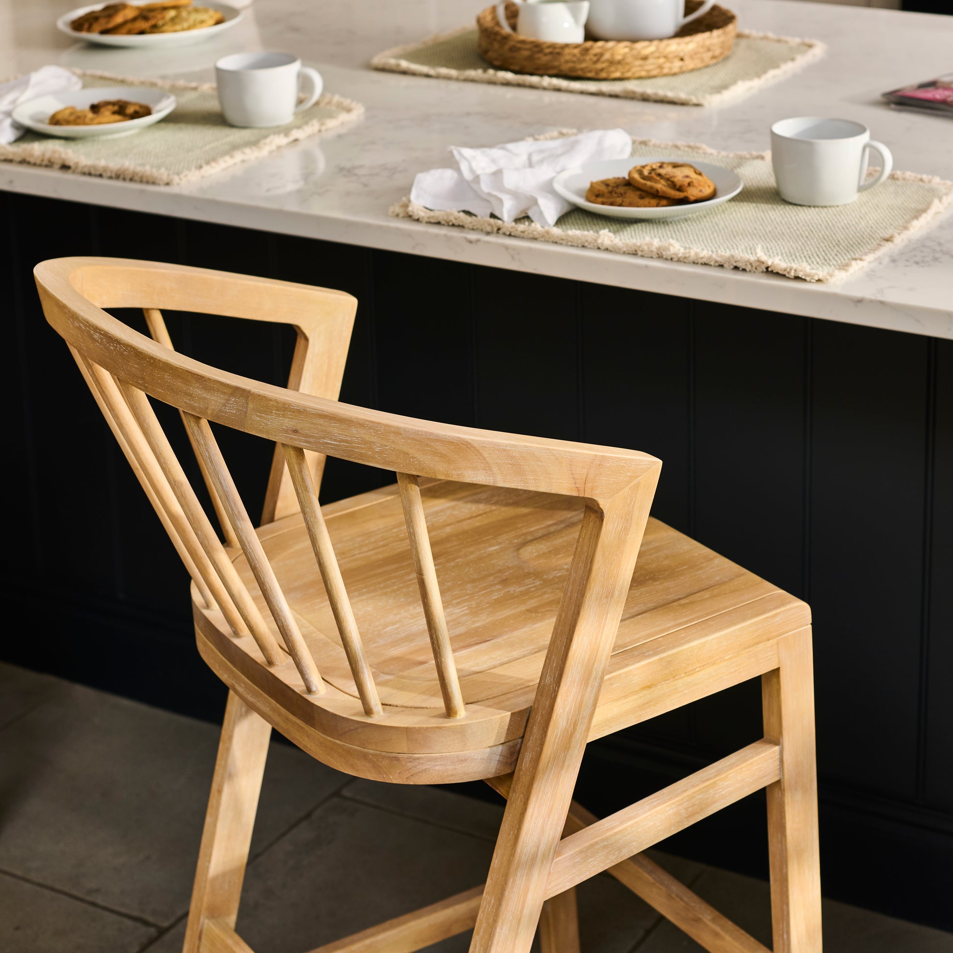 Mabel Bar Stool - Set of 2 - Whitewash Oak - Laura James 