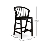 Mabel Bar Stools - Set Of 2 - Black Oak - Laura James 